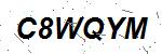 CAPTCHA verification image containing distorted text characters