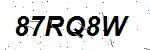 CAPTCHA verification image containing distorted text characters
