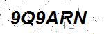 CAPTCHA verification image containing distorted text characters