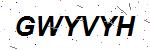 CAPTCHA verification image containing distorted text characters