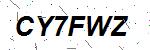 CAPTCHA verification image containing distorted text characters