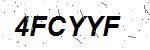 CAPTCHA verification image containing distorted text characters